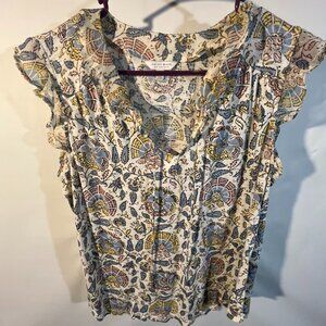 Lucky Brand Ruffle Sleeved Shirt